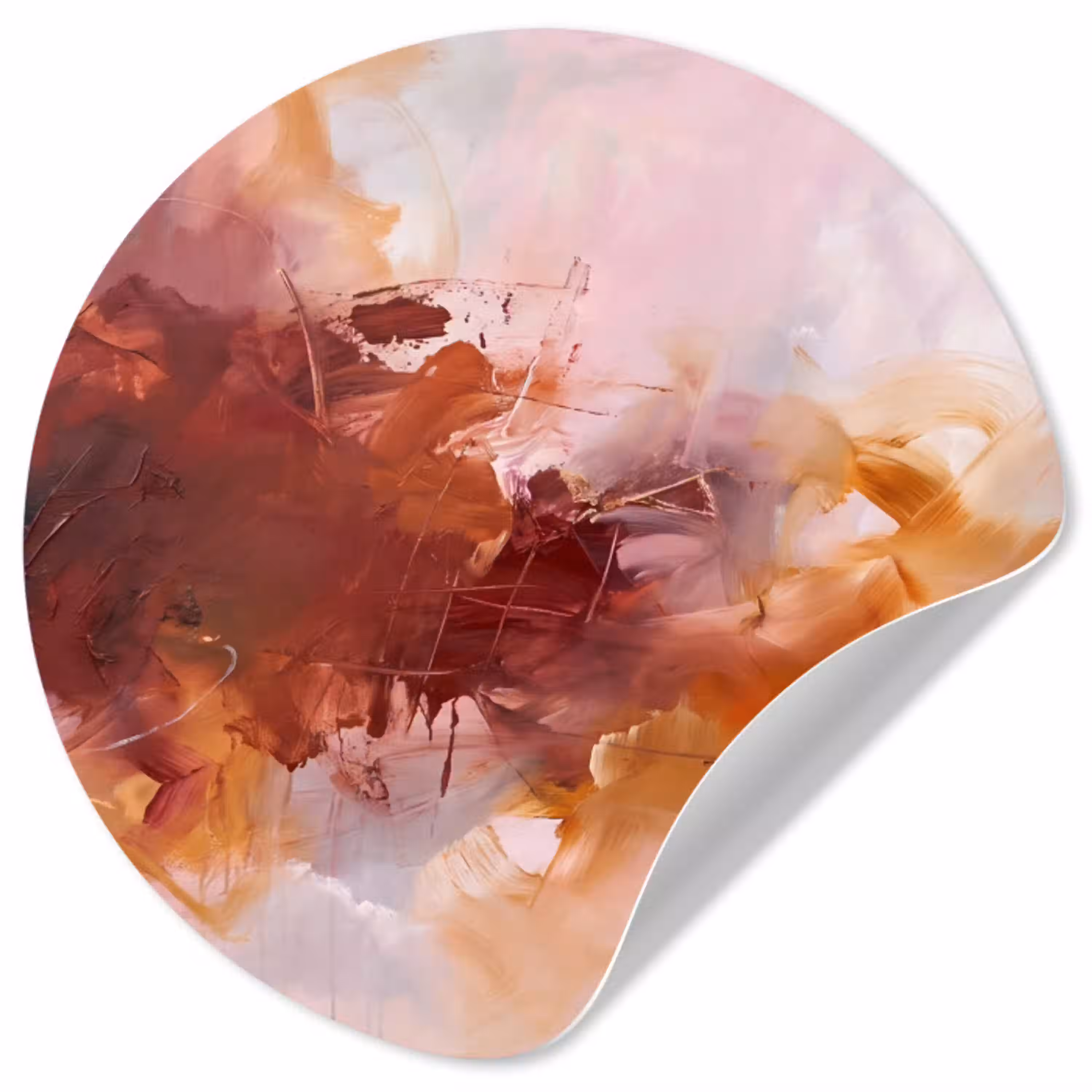 Abstract - Kleurrijk - Kunst - Modern - Roze-Rood Wandcirkel behangsticker klein -3d