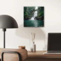 Waterfall - Forest - Nature - Greenkhgyguyg aluminium wit klein -sfeer5