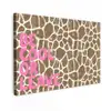 Tekst - Be cool or leave - Roze - Giraffenprint canvas 2cm klein -z3d