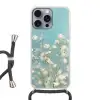 Stengels - Bloemen - Lucht - Wit Hoesje iPhone 16 Pro Max met koord klein -3d