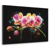Orchidee - Graffiti - Kleurrijk - Bloemen - Abstract Textielframe - compleet frame klein -3d