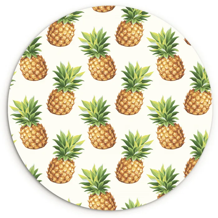 Vintage - Ananas - Blad Wandcirkel plexiglas klein 852 -3d