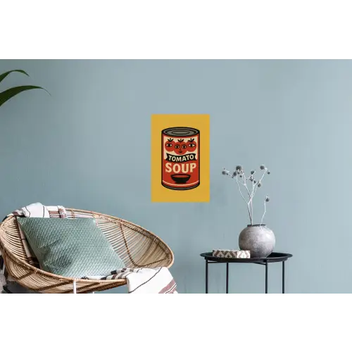 Tomatensoep - Gezichtje - Illustratie - Rood Muursticker klein -plant