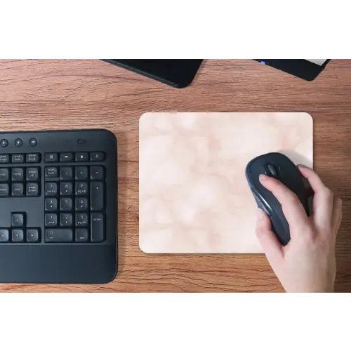 Roze - Marmer - Crème muismat rubber klein 262 -toetsenbord