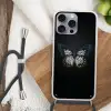 Vlinder - Monochroom - Balans Hoesje iPhone 16 Pro Max met koord klein -sfeer4