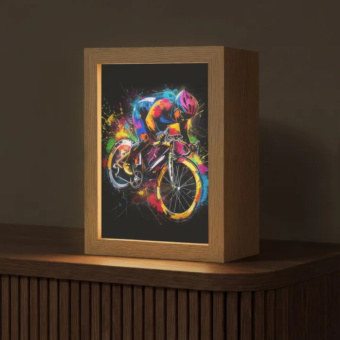 Graffiti - Sport - Wielrennen - Fiets Light Box met kabel (Tafellamp) klein -z3d_website