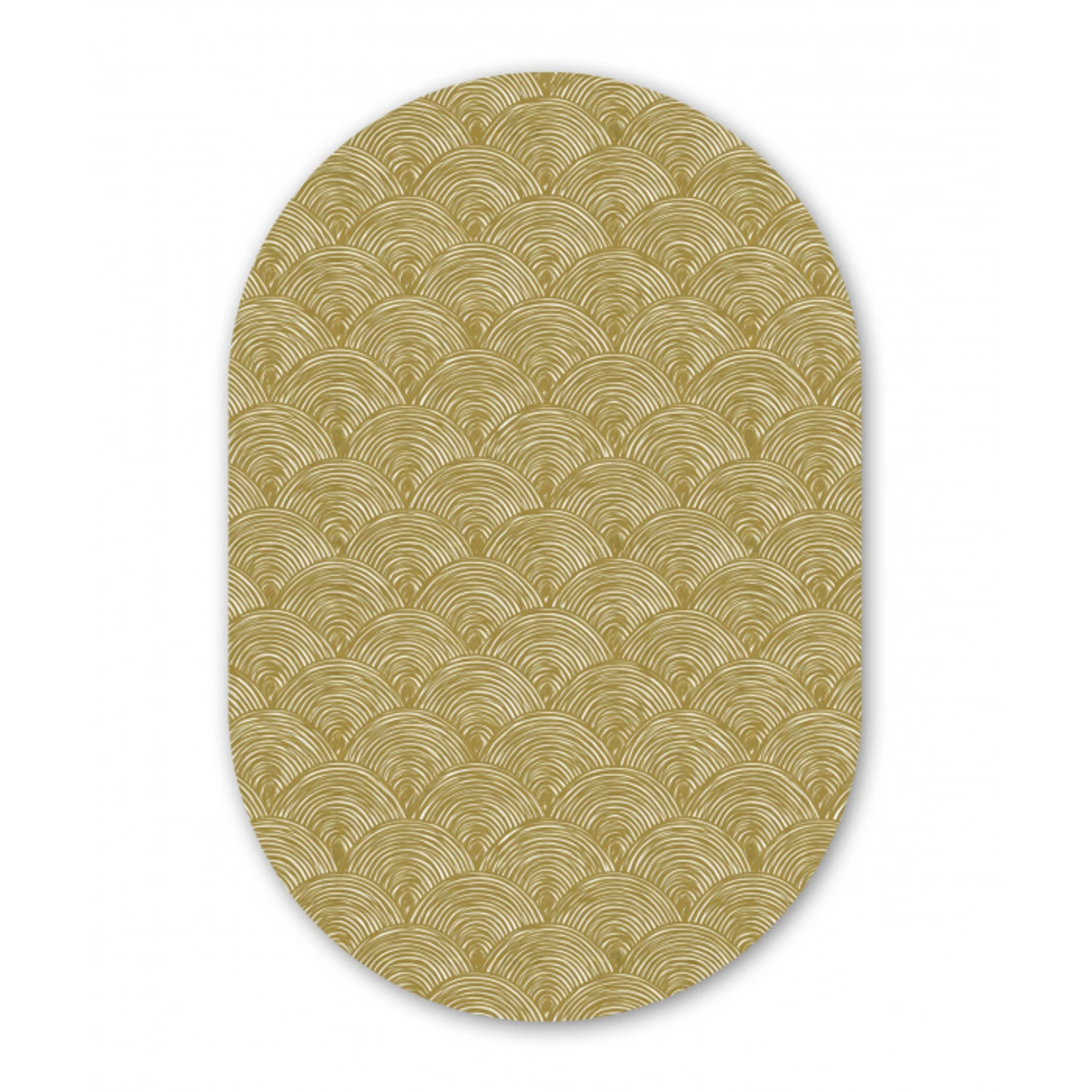 Waaier - Geometrisch - Groen Wandcirkel Ovaal Forex klein 630 -3d