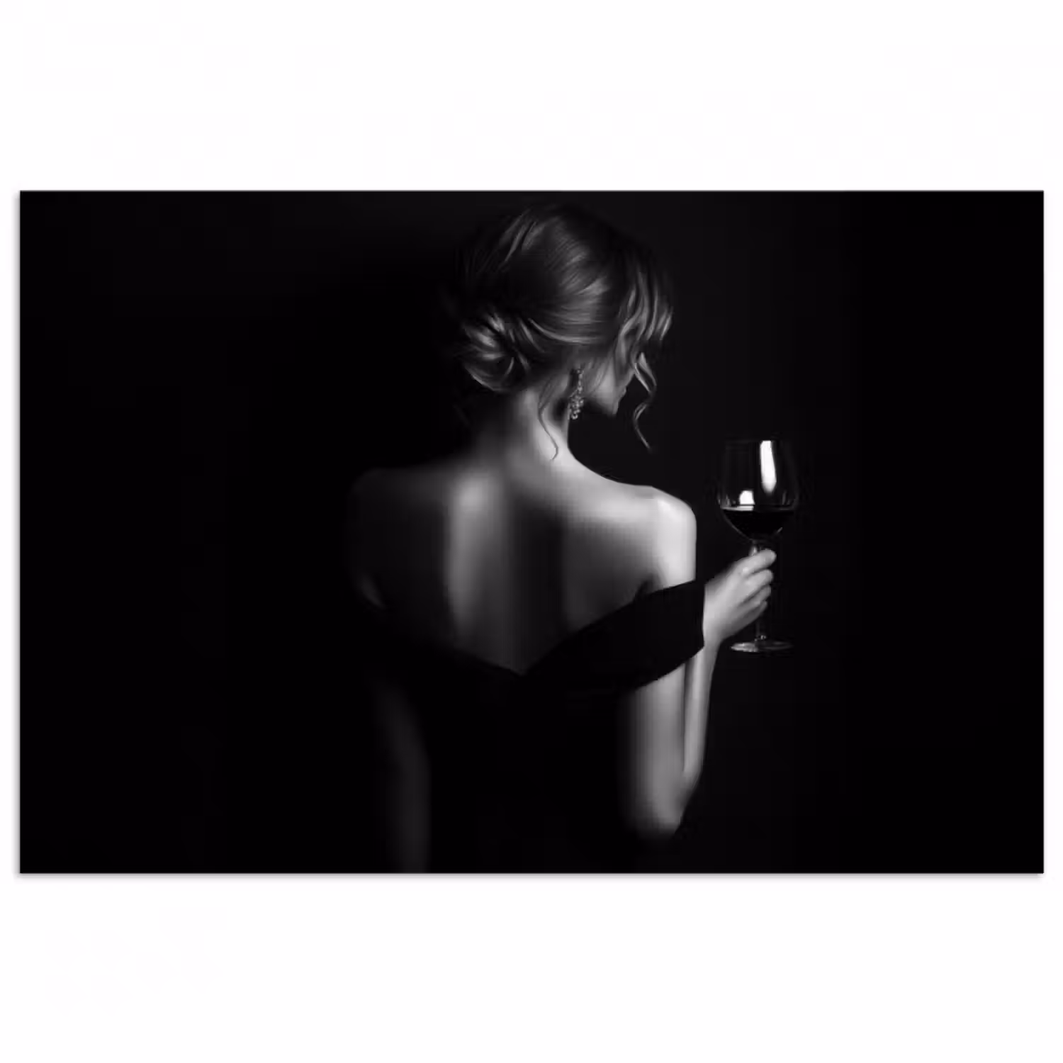 Poster - Frau - Wein - Kleid