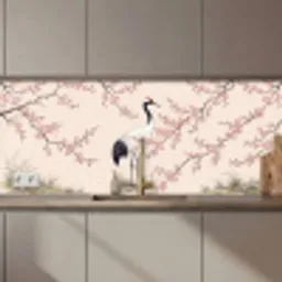 Aziatisch - Kraanvogel - Beige keuken achterwand 2 middel zz_3dshopping