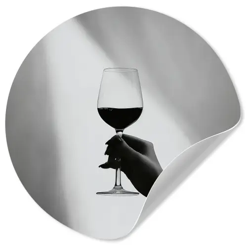 Lichtinval - Wijn - Rood - Glas Wandcirkel behangsticker klein -3d
