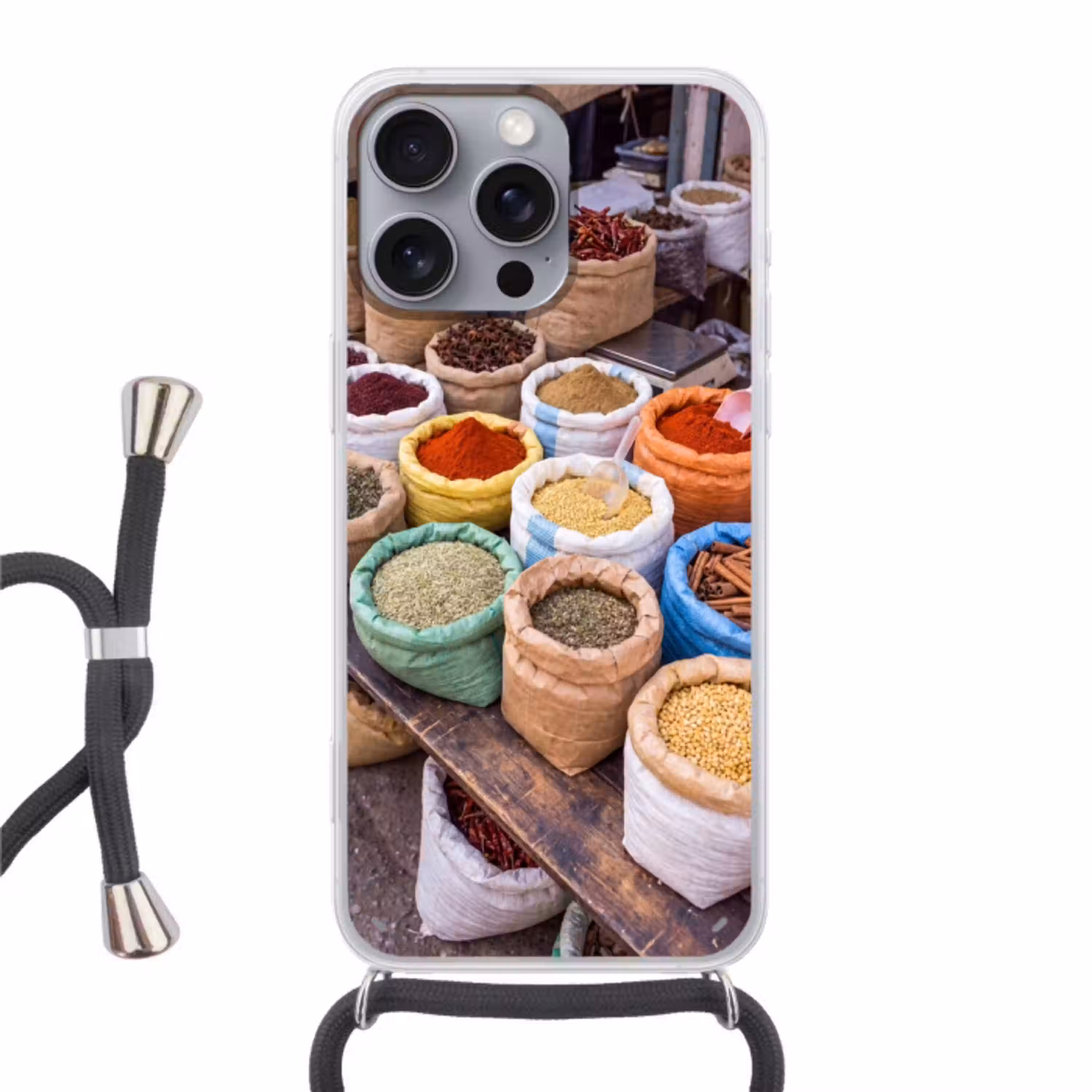 Kruiden - Zakken - Markt Hoesje iPhone 16 Pro Max met koord klein -3d