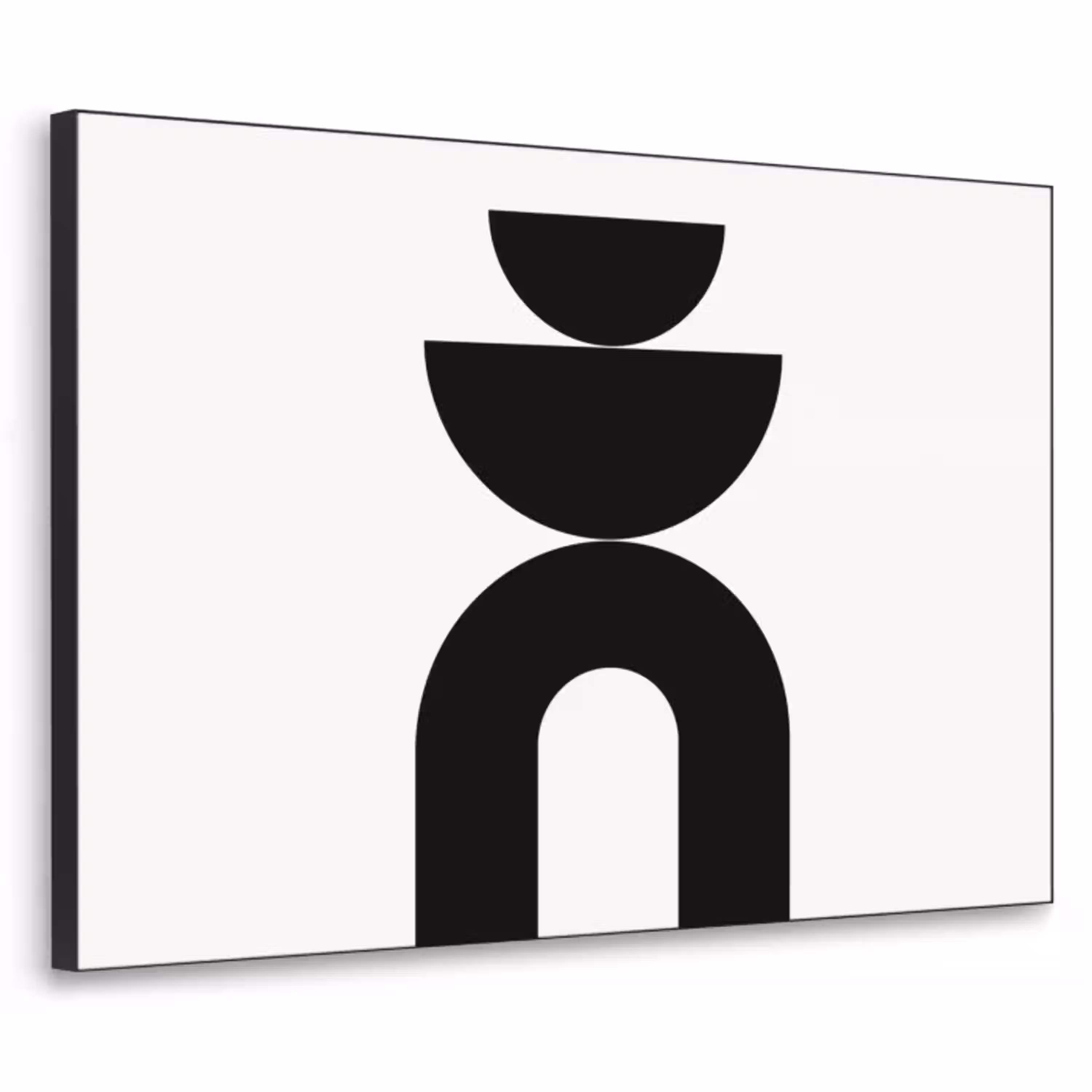 Minimalistisch - Kunst - Wit Textielframe zwart klein -3d