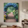 Doorkijk - Bloemen - Hortensia - Pad Textielframe zwart klein -sfeer2