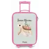 Bruine zeeschildpad in pastel onderwaterwereld Kinderkoffer - Roze klein -zz3dotto