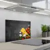 Pasta - Kruiden - Tomaat - Specerijen - Rustiek keuken achterwand spatscherm klein -3d_schuin