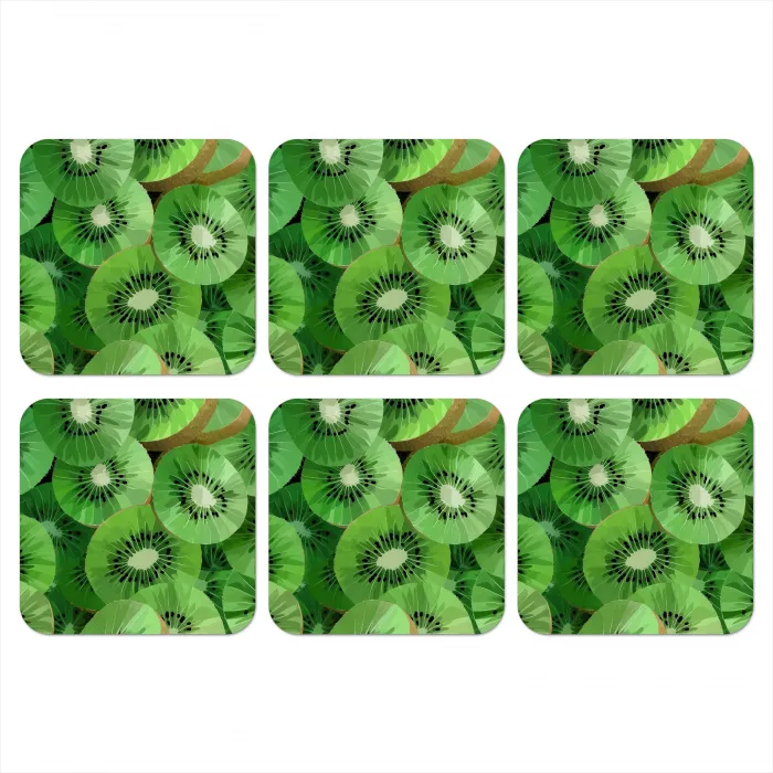 Kiwi - Groen - Pitten onderzetter kurk middel -3d