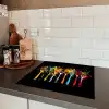 Lepels - Kruiden - Modern - Graffiti - Verf - Kleurrijk Inductie beschermer vinyl 3mm middel -sfeer3
