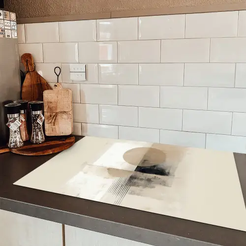 Cirkel - Compositie - Diepte - Beige Inductie beschermer vinyl 3mm klein -sfeer3