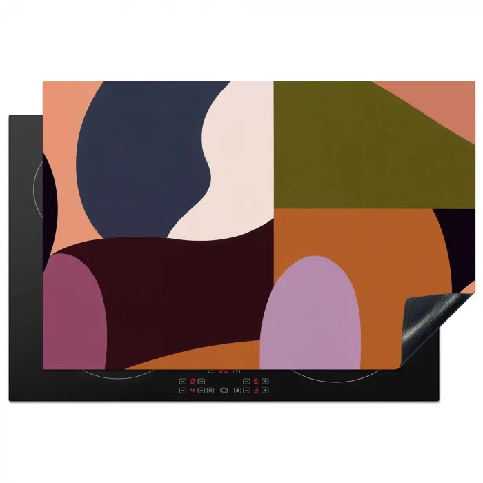 Vormen - Abstract - Kleuren - Vierkant Inductie beschermer vinyl 3mm klein -3d