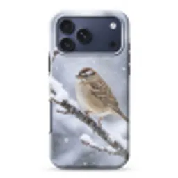 Vogel - Tak - Sneeuw - Winter Toughcase MagSafe Apple iPhone 17 Pro Max klein -3d