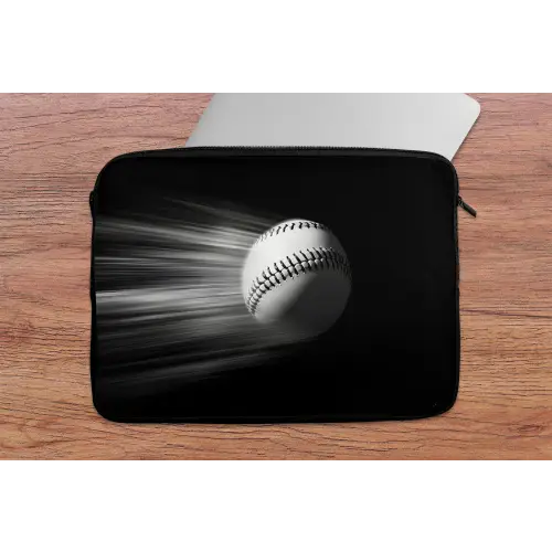 Honkbal - Wit - Vliegt laptophoes neopreen klein -tafel