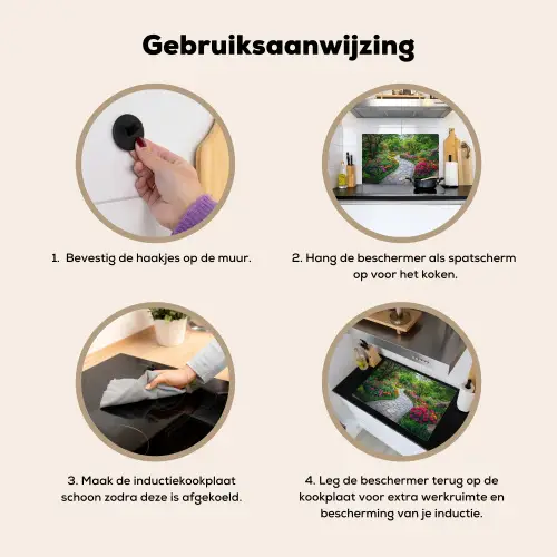 Park - Bloemen - Tuin Inductie beschemer met haakjes klein -ky-gebruik-nl
