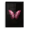 Vlinder - Fuchsia - Grafisch fotolijst zwart zonder passe partout klein -3d