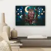 Uil - Mozaïek - Maan - Nacht canvas 2cm klein -sfeer6