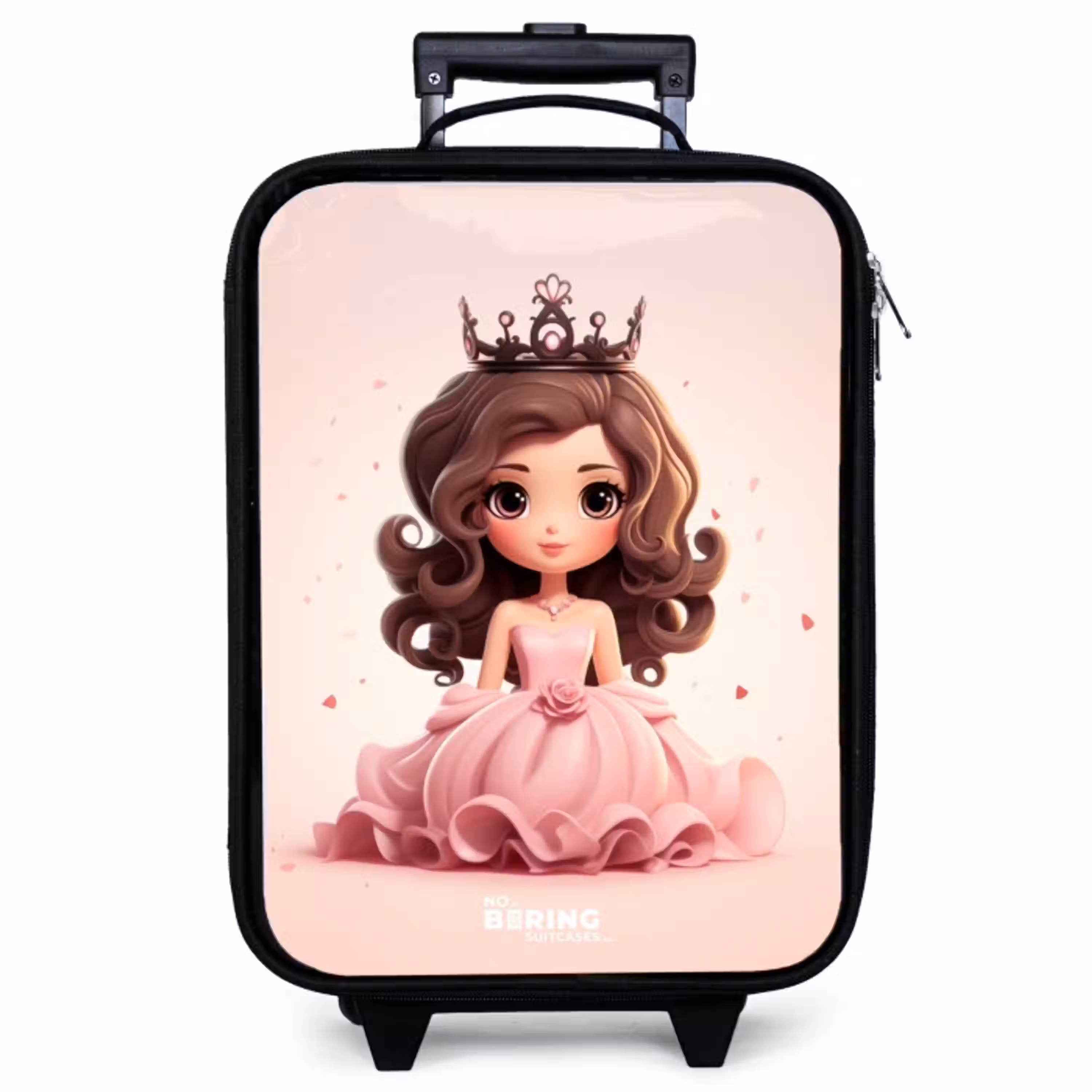 Prinses in een roze jurk met kroon Kinderkoffer - Zwart klein -zzz_website3d