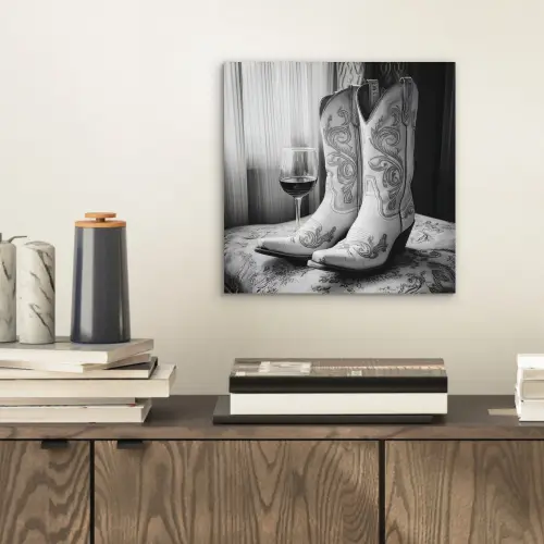 Wijn - Cowboylaarzen - Raamlicht - Wit aluminium wit klein -sfeer1