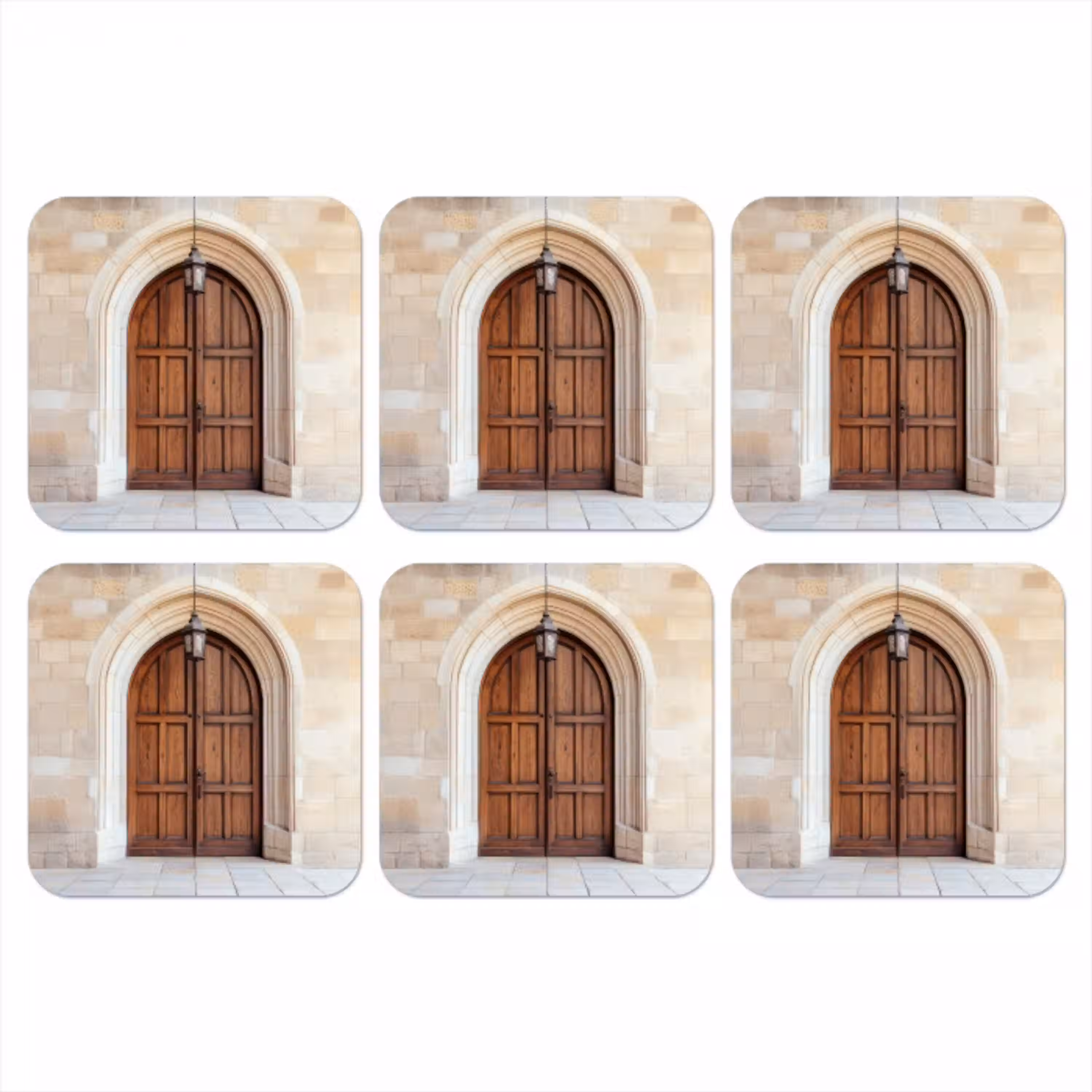 Houten - Deur - Lantaarn onderzetter kurk middel -3d