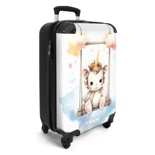 Schommelende baby eenhoorn NBS - Handbagage koffer - Unisex middel -productfoto_3d