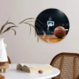 Basketbal - Arena - Sport Wandcirkel kunststof plaat 5mm dik klein -sfeer4