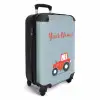 Rode trekker blauwe achtergrond NBS - Handbagage koffer - Kinderen Unisex middel -productfoto_3d