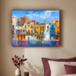Architectuur - Kleurrijk - Kunst - Modern Textielframe zwart klein -sfeer1