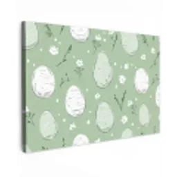 Groen - Eieren - Patroon Tuinposter op houten frame 2 cm dik klein -3d