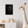 Mokkapot - Zwart - Wit - Lijntekening fotolijst zwart zonder passe partout klein -usfeer4_kinderkamer