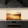 Abstract - Bruin - Modern - Herfst kleuren keuken achterwand spatscherm klein -sfeer1