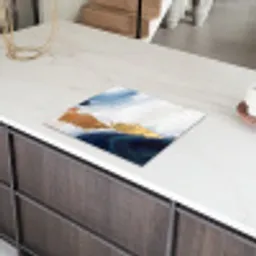 Abstract - Acryl - Blauw - Goud - Elegant Inductie beschermer vinyl 3mm middel -sfeer8
