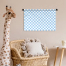 Schaakbord - Klassiek - Blauw Wandkleed katoen klein 269 -wsfeer5_kind