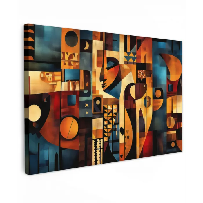 Figuren - Abstract - Symbolen Tuinposter op houten frame 2 cm dik klein -3d