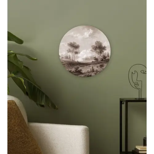 Klassiek - Landschap - Neutraal Wandcirkel kunststof plaat 5mm dik klein -sfeer3