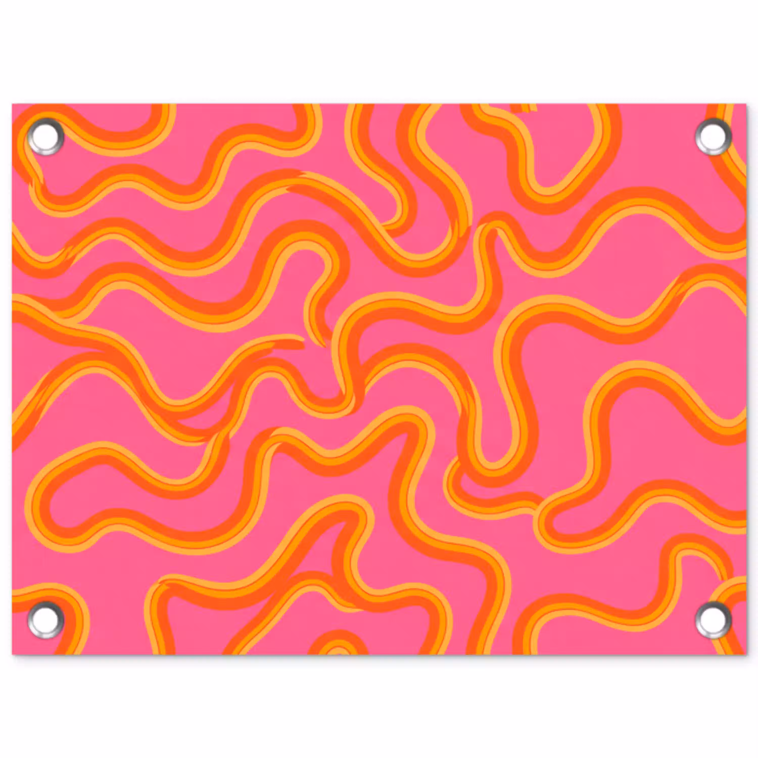 Abstract - Golvende lijnen - Modern - Kleurrijk tuinposter los doek klein -3d