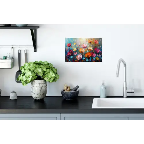 Klaprozen - Bloemen - Kunst - Botanisch Muursticker klein -keuken