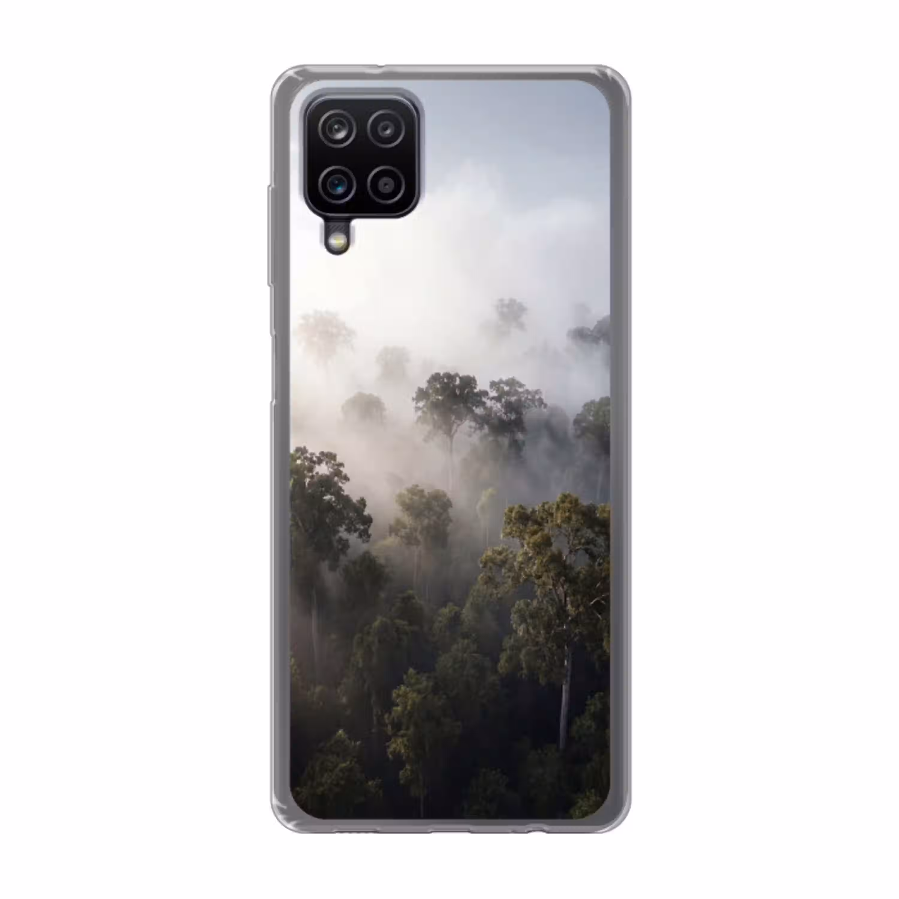 Bos - Mist - Natuur - Groen Telefoonhoesje Samsung Galaxy A12 klein -3d