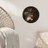 Vaas met bloemen - Schilderij van Rachel Ruysch Wandcirkel behangsticker klein -sfeer4