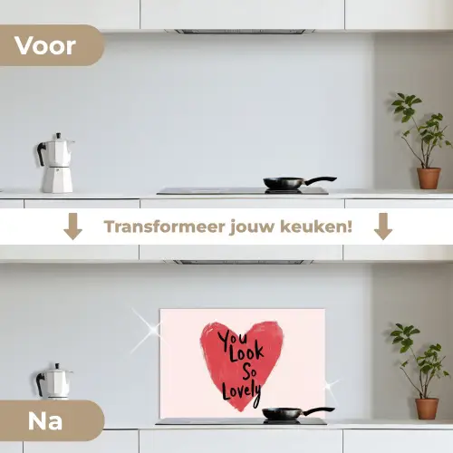 Hart - Rood - Valentijn keuken achterwand spatscherm klein -voor_na_NL