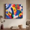 Vormen - Abstract - Stippels - Blauw Textielframe zwart klein -sfeer3