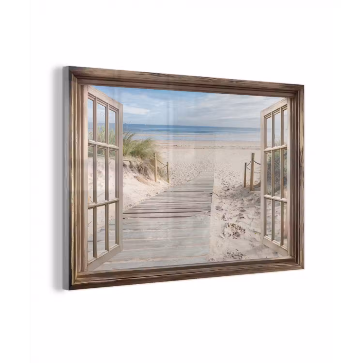 Glasbild - Durchblick - Strand - Dünen - Weg - Landschaft