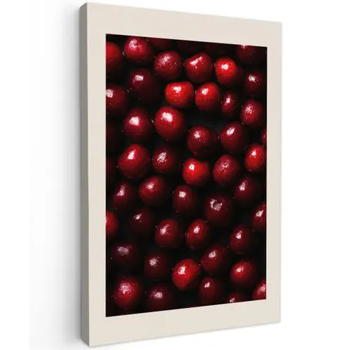 Kersen - Rood Tuinposter op houten frame 2 cm dik klein -3d